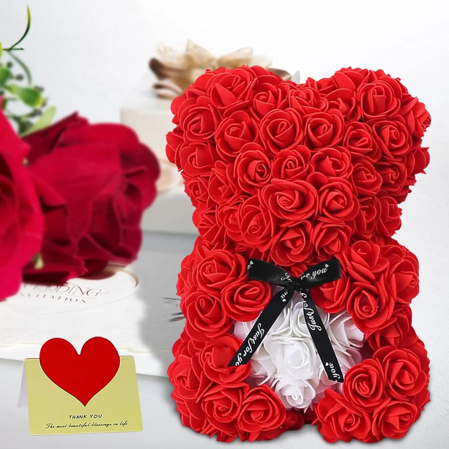 Artificial Rose Teddy Bear