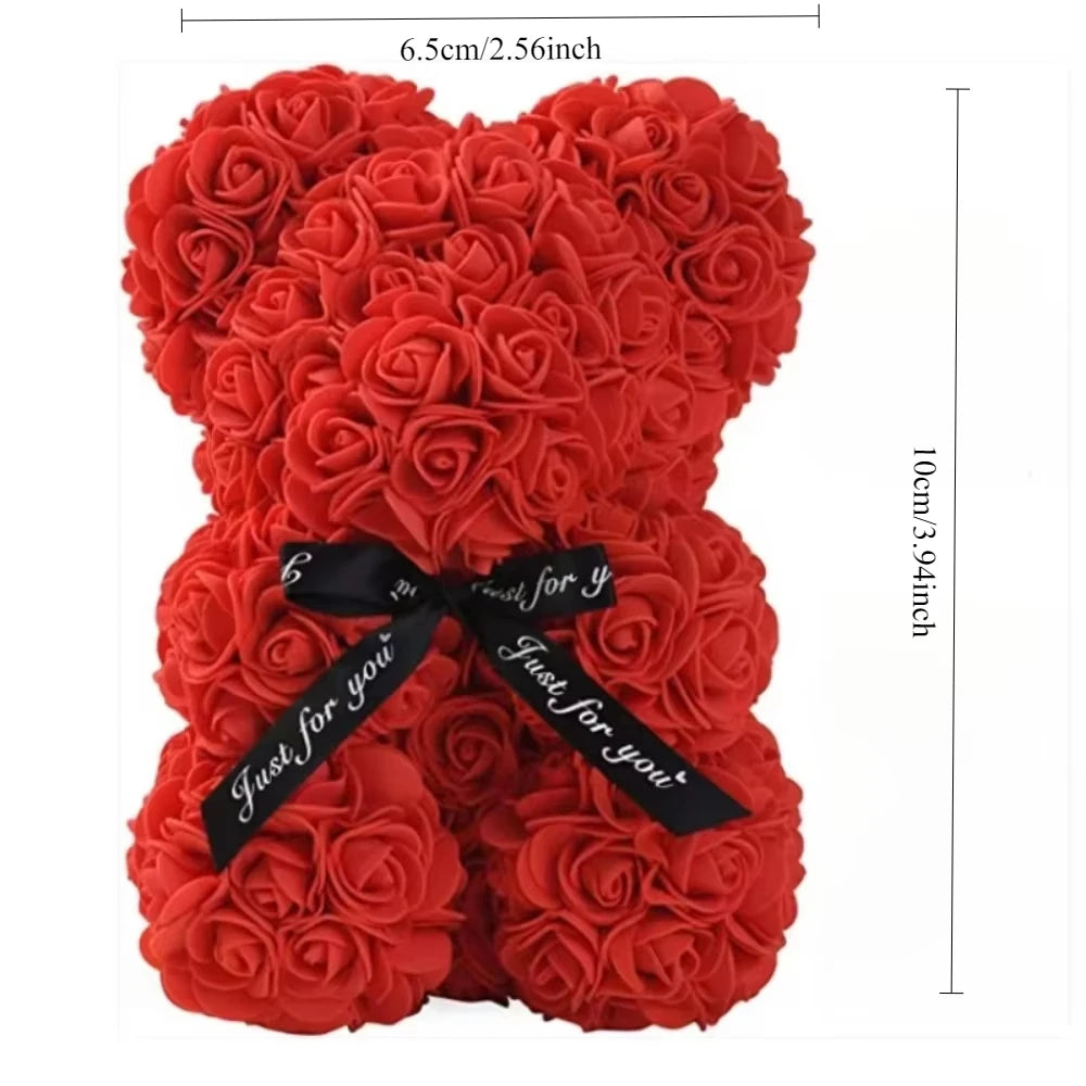 Artificial Rose Teddy Bear